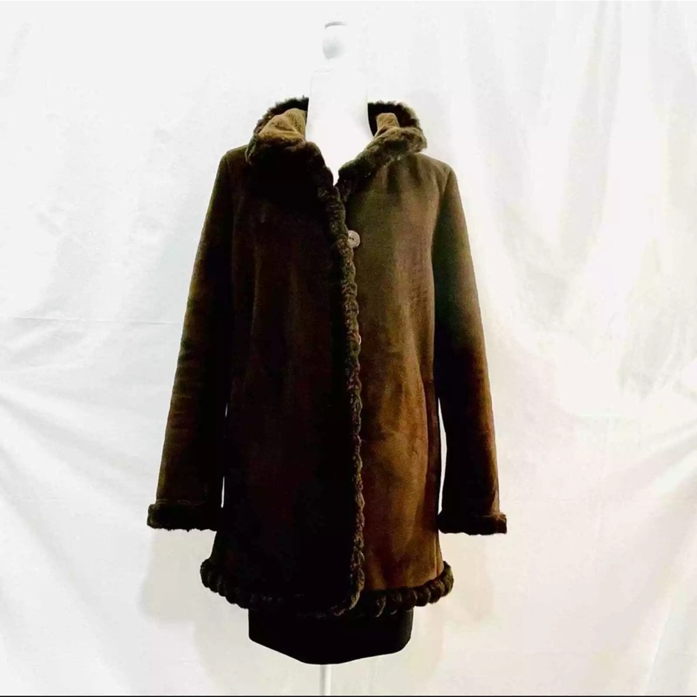 Donnybrook Vintage Brown Faux Fur Trimmed Women's Coat
